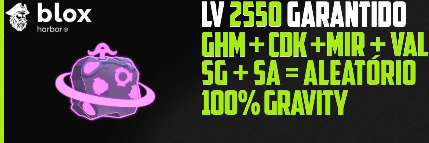 Banner da conta '2550 + Random Item + Gravity Inventory'