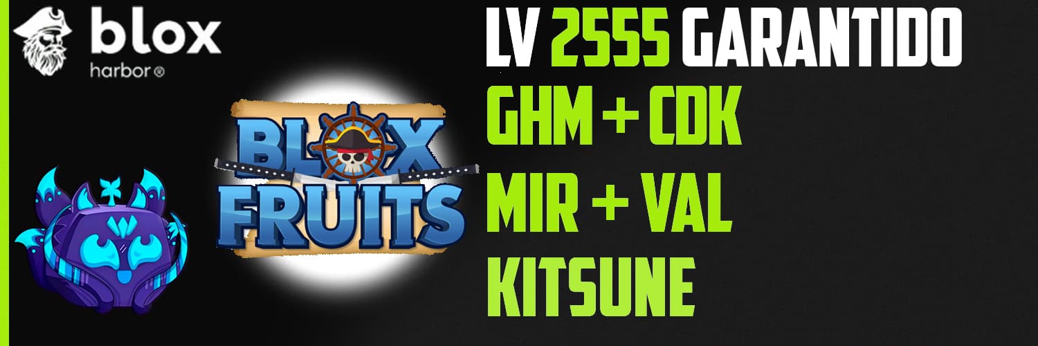 Banner da conta 'LV 2550 + GHM + CDK + MIR + VAL + KITSUNE'