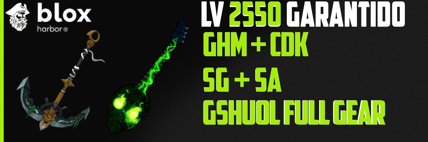 Banner da conta 'LV 2550 + GHM + SG + CDK + SA ____ GSHUOL FULL GEAR'