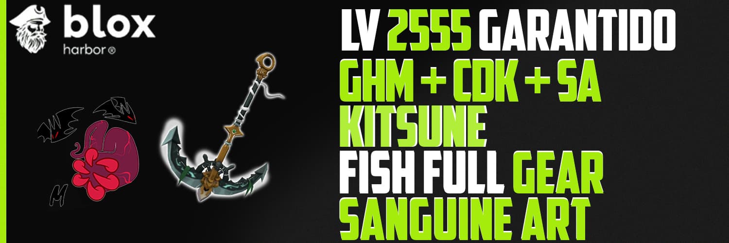 Banner da conta '2550 + GHM + CDK+ SA + Kitsune + FISH FULL GEAR + SANGUINE ART'