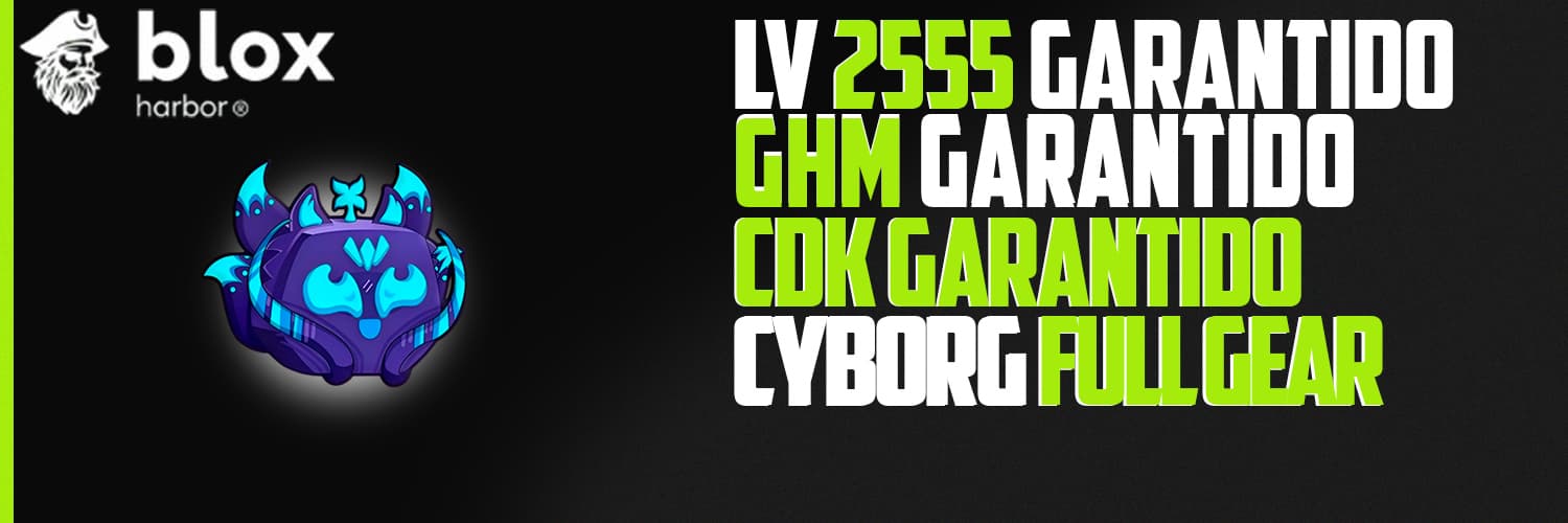 Banner da conta 'LV 2550 +GHM + CDK + Kitsune Using + CYBORG FULL GEAR'